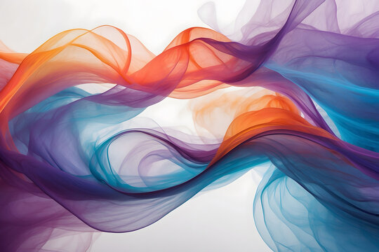 Colorful smoke as an abstract with a white background