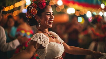 A Happy Bride On Her Wedding Ceremony Dancing