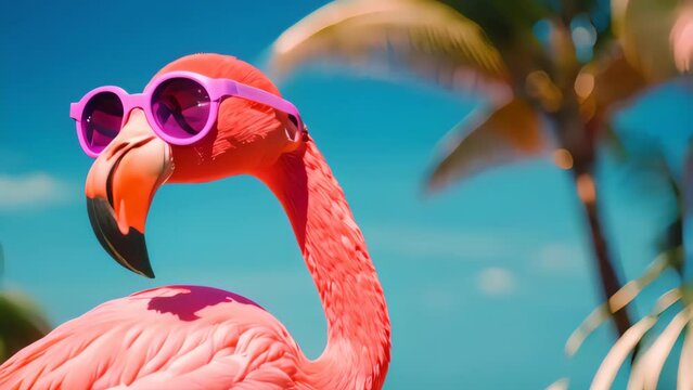 Flamingo and summer concept. Travel vacation and lifestyle. Generative ai
