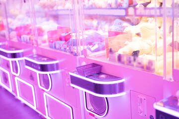 Claw machine game machine in arcade city