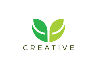 Leaf vector logo design template