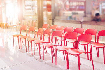 Waiting seats outside the hotel
