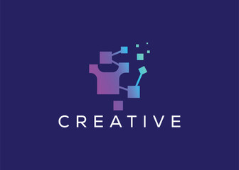 Minimalist and Modern technology logo design vector template. Creative modern Innovative high Circuit technology logo