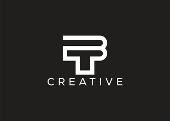 Minimalist letter T B vector logo design template. Creative modern letter T B logo 