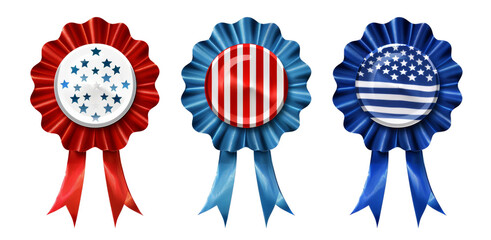Badges, ribbons, with united states flag , July 24th ,  illustration PNG element cut out transparent isolated on white background ,PNG file