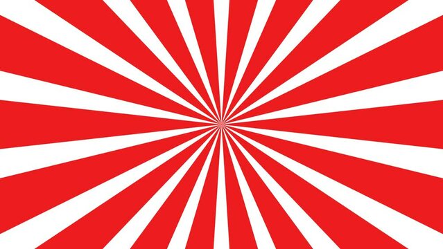 4k looping red and white sunburst background