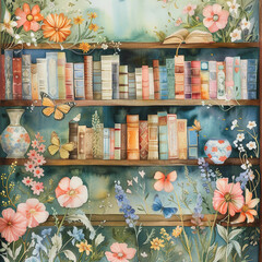 Watercolor Whimsical Library