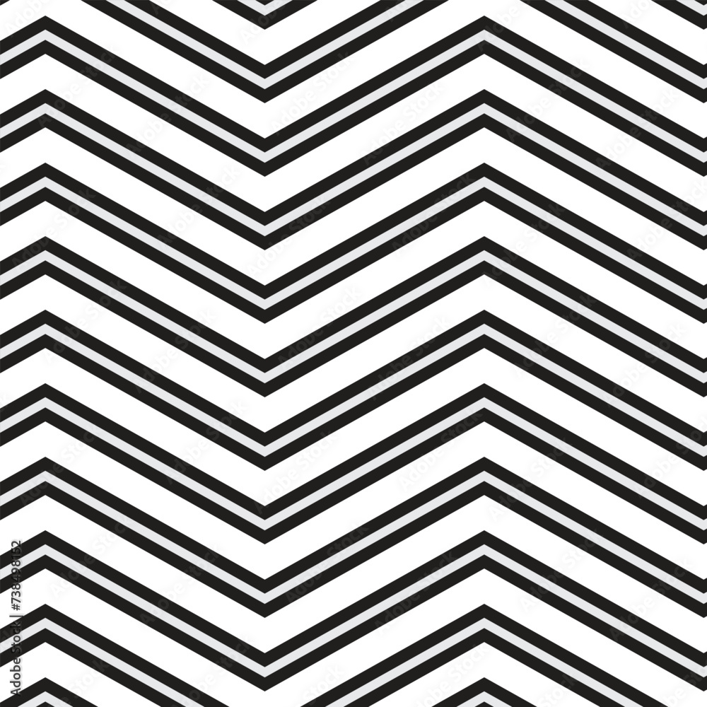 Poster abstract geometric repeatable black grey corner wave line pattern.