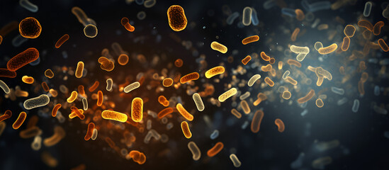 Human microbiota includes Lactobacillus bacteria lactic acid producer.AI Generative - obrazy, fototapety, plakaty