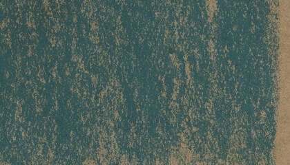 Dark turquoise colored background. Textured effects of natural paper. Inky peppermint colors. Abstract crayon texture. Overcast pastel drawing. Hand drawn chalk pattern for print design and web banner