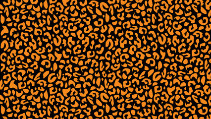 Leopard skin fur texture black and orange background	