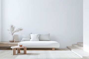 Serene living room composition with minimalistic deco
