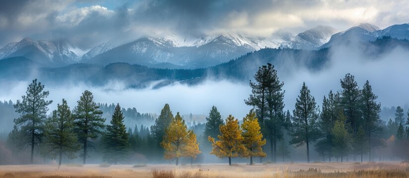Gorgeous misty morning in the mountains.