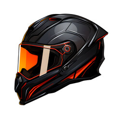 Stylized Motorcycle Helmet Illustration Transparent Background