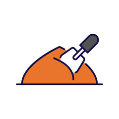 shovel icon with white background vector stock illustration