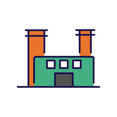 factory icon with white background vector stock illustration