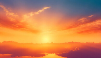 Obraz premium abstract illustration background sunset sky orange on digital art concept.