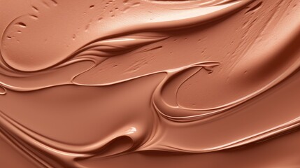 Cosmetic smears of creamy dark skin texture on a beige background, creating a rich aesthetic. Ai...