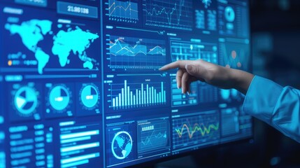 Optimize business performance with a dynamic KPI metrics dashboard, Ai Generated.