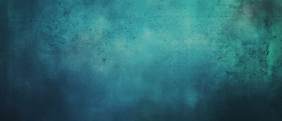 Fototapeta premium Grainy gradient background, blue-green grunge noise texture.