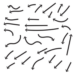 Hand drawn arrows vector set. Hand drawn arrow.