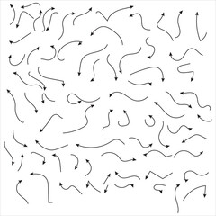 Thin arrows set for business plan, presentation and education. Sign, Symbol, Hand drawn arrow collection. arrow vector