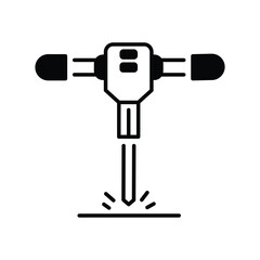 jackhammer icon with white background vector stock illustration