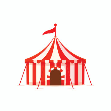 Circus tent with red and white stripes