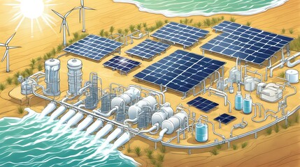 Renewable energy sources and technology - obrazy, fototapety, plakaty