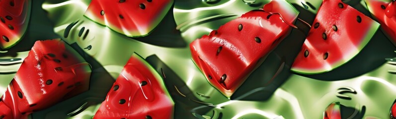 Watermelon pattern background . Banner - obrazy, fototapety, plakaty