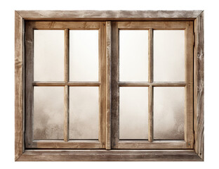 Fototapeta premium Old wooden window, cut out