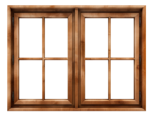 Wooden window, cut out