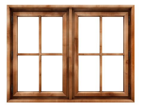 Wooden window, cut out