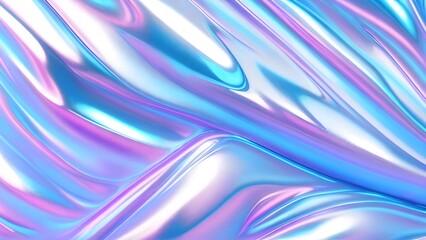Holographic background pastel foil wrinkled colorful surface. The Hologram Background of 80s abstract foil soft texture crumpled in various colors. 90s blue sky pink pastel holographic gradient mesh