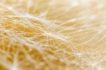 Close-up of spider silk threads, microscopic detail, showing strength and intricacy, stock photo style. - obrazy, fototapety, plakaty