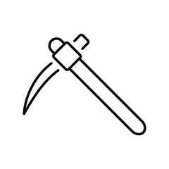 pickaxe icon with white background vector stock illustration