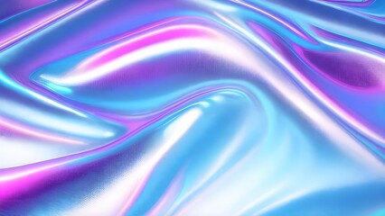 Obraz premium Holographic background pastel foil wrinkled colorful surface. The Hologram Background of 80s abstract foil soft texture crumpled in various colors. 90s blue sky pink pastel holographic gradient mesh