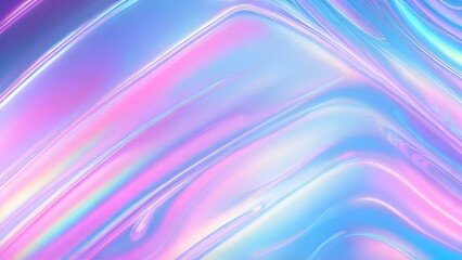 Obraz premium Holographic background pastel foil wrinkled colorful surface. The Hologram Background of 80s abstract foil soft texture crumpled in various colors. 90s blue sky pink pastel holographic gradient mesh