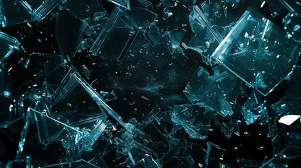 Fotobehang background of broken glass © Jennifer