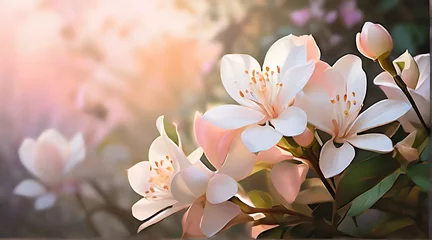 Poster pink magnolia tree blossom © MUHAMMADMUBASHIRALI