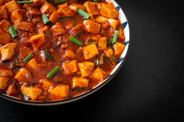 Mapo Tofu - The traditional Sichuan dish of silken tofu and ground beef, packed with mala flavor...