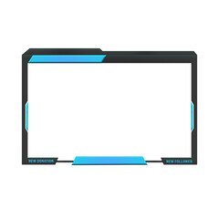 Blue And Black Face Cam Border Stream Overlay