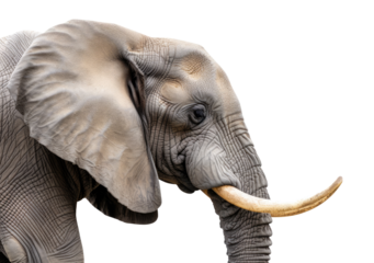 Elephant isolated on transparent background, side view