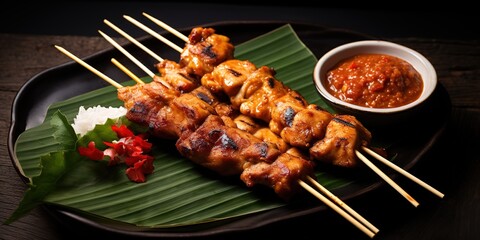 delicious home-made satay on the table