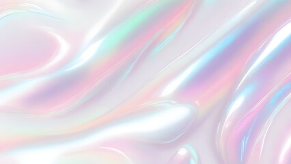 Holographic background seamless trendy iridescent light foil texture. Soft holographic pastel unicorn marble background pattern. Modern pearlescent blurry abstract swirl illustration.