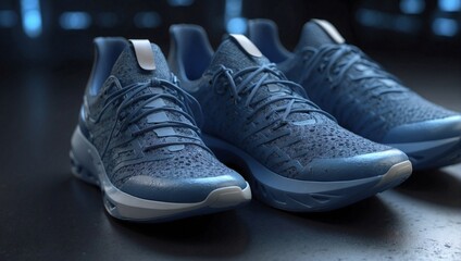 pair of blue sneakers