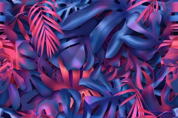 Colorful leaves pattern illustration. 