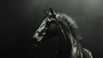 Obraz na płótnie Canvas Beautiful horse reared up.