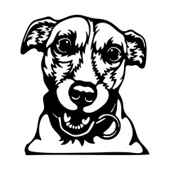 Peeking Jack Russell - Dog lover owner gift - Dog cut file - Peeking Dog Cut Stencil