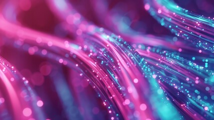 Colorful depiction of an optical fiber cable bundle. - obrazy, fototapety, plakaty